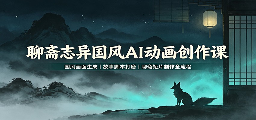聊斋志异国风AI动画创作课：国风画面生成，故事脚本打磨，聊斋短片制作全流程 - 严选资源大全