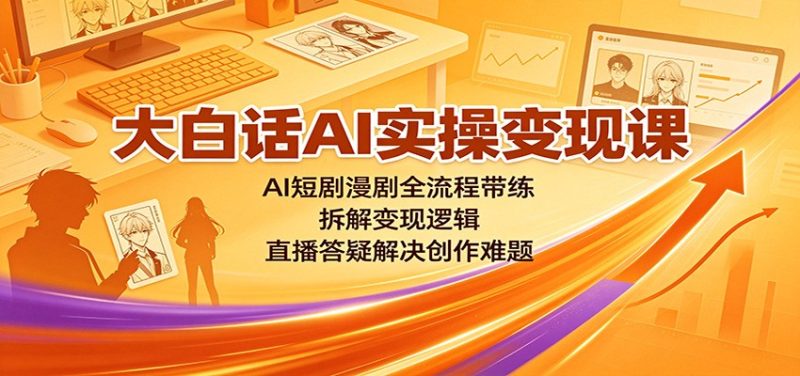 大白话AI实操变现课:AI短剧漫剧全流程带练,拆解变现逻辑,直播答疑解决创作难题 - 严选资源大全 - 严选资源大全