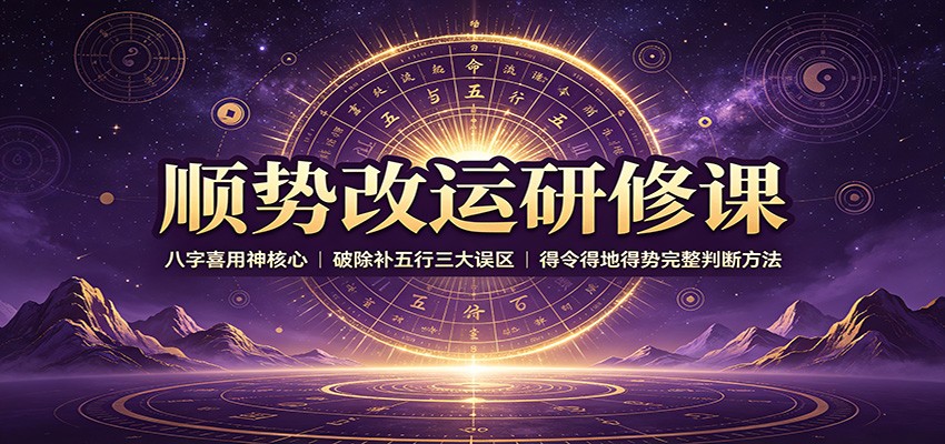顺势改运研修课：八字喜用神核心，破除补五行三大误区，得令得地得势完整判断方法 - 严选资源大全