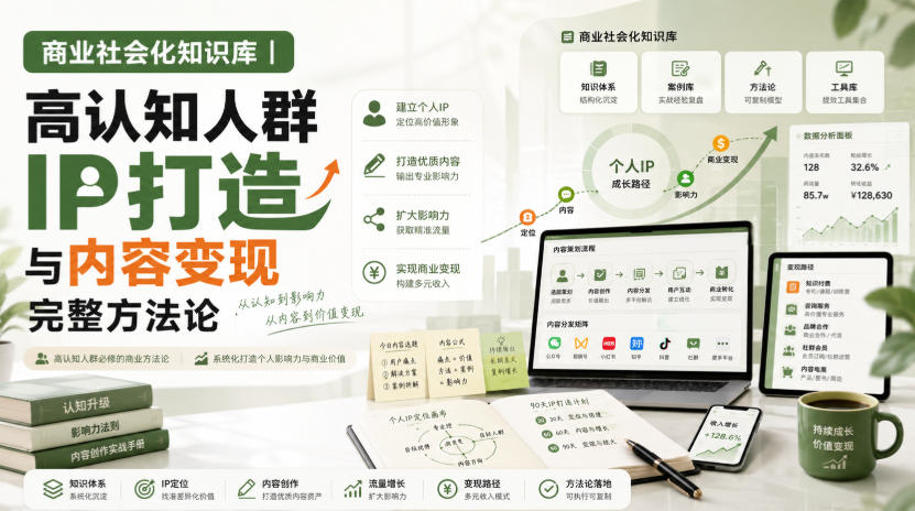 商业社会化知识库｜高认知人群IP打造与内容变现完整方法论【文档】 - 严选资源大全