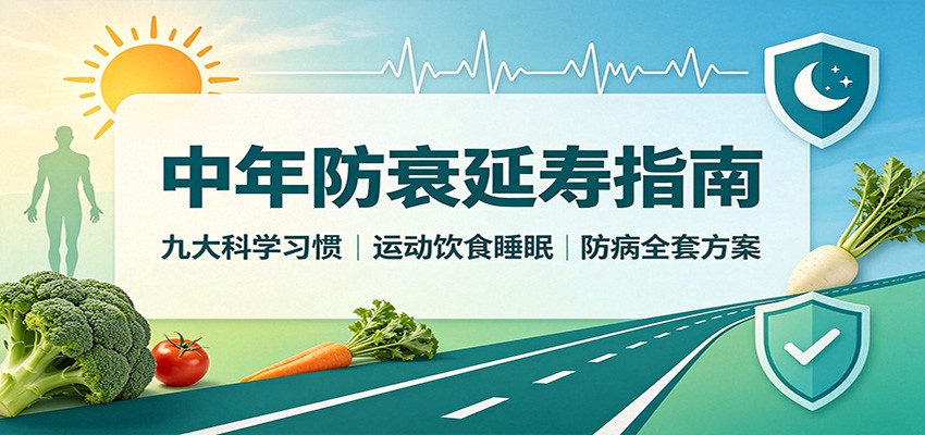 中年防衰延寿指南：九大科学习惯，运动饮食睡眠防病全套方案 - 严选资源大全