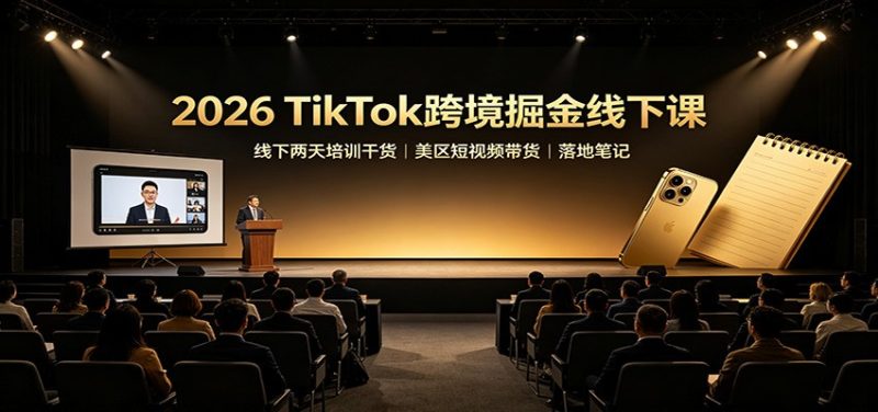 2026 TikTok跨境掘金线下课:线下两天培训干货,美区短视频带货落地笔记 - 严选资源大全 - 严选资源大全