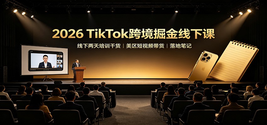 2026 TikTok跨境掘金线下课:线下两天培训干货,美区短视频带货落地笔记 - 严选资源大全