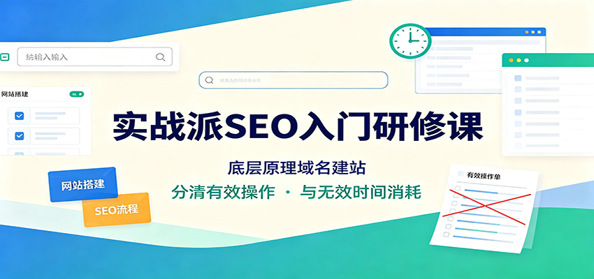 实战派SEO入门研修课：底层原理域名建站，分清有效操作与无效时间消耗 - 严选资源大全