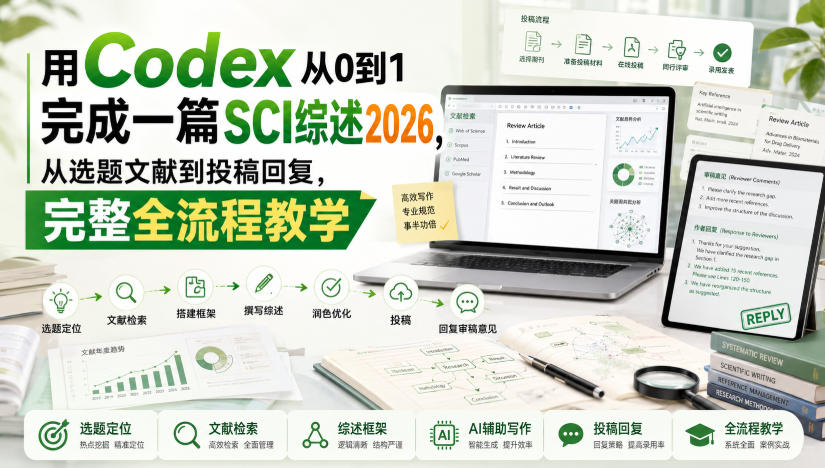 用Codex从0到1完成一篇SCI综述2026，从选题文献到投稿回复，完整全流程教学 - 严选资源大全