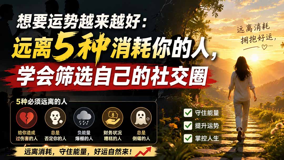 付费文章:想要运势越来越好:远离5种消耗你的人,学会筛选自己的社交圈 - 严选资源大全