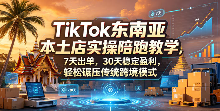 TikTok东南亚本土店实操陪跑教学，7天出单，30天稳定盈利，轻松碾压传统跨境模式(更新0819) - 严选资源大全