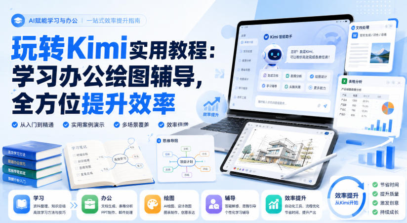 玩转Kimi实用教程：学习办公绘图辅导，全方位提升效率 - 严选资源大全