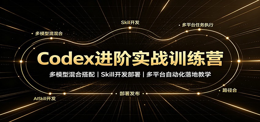 Codex进阶实战训练营：多模型混合搭配，Skill开发部署，多平台自动化落地教学 - 严选资源大全