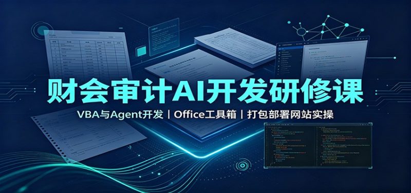 财会审计AI开发研修课：VBA与Agent开发，Office工具箱，打包部署网站实操 - 严选资源大全 - 严选资源大全