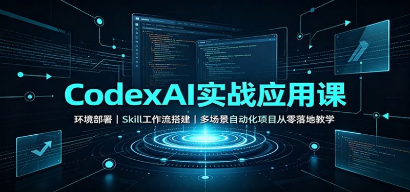 CodexAI实战应用课:环境部署Skill工作流搭建,多场景自动化项目从零落地教学 - 严选资源大全 - 严选资源大全