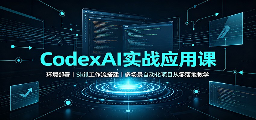 CodexAI实战应用课：环境部署Skill工作流搭建，多场景自动化项目从零落地教学 - 严选资源大全