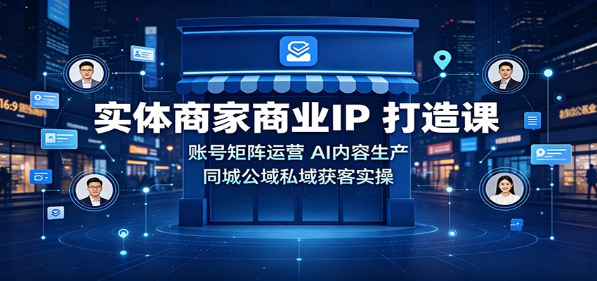 实体商家商业IP打造课:账号矩阵运营,AI内容生产,同城公域私域获客实操 - 严选资源大全