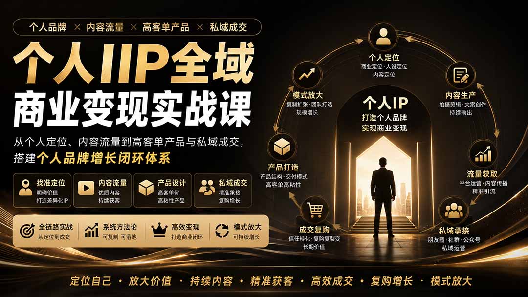 个人IP全域商业变现实战课 (无水印 - 严选资源大全