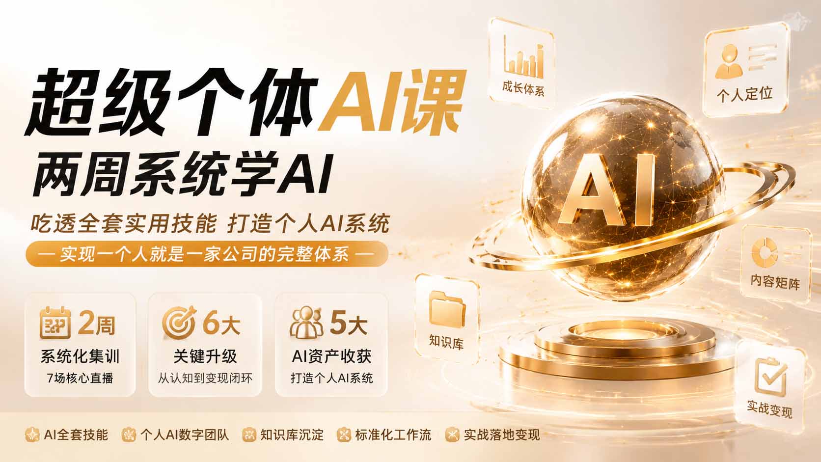 超级个体AI课 两周系统学AI；吃透全套实用技能打造个人AI系统，实现一个人就是一家公司的完整体系(更新0823 - 严选资源大全