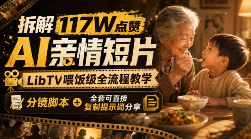 拆解117W点赞AI亲情短片,LibTV喂饭级全流程教学,分镜脚本+全套可直接复制提示词分享 - 严选资源大全 - 严选资源大全