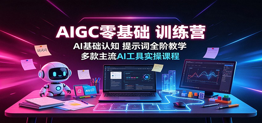 AIGC零基础训练营:AI基础认知,提示词全阶教学,多款主流AI工具实操课程 - 严选资源大全