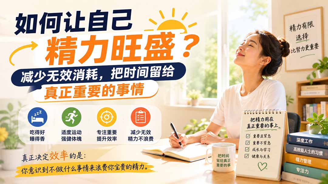 付费文章：如何让自己精力旺盛？减少无效消耗，把时间留给真正重要的事情 - 严选资源大全