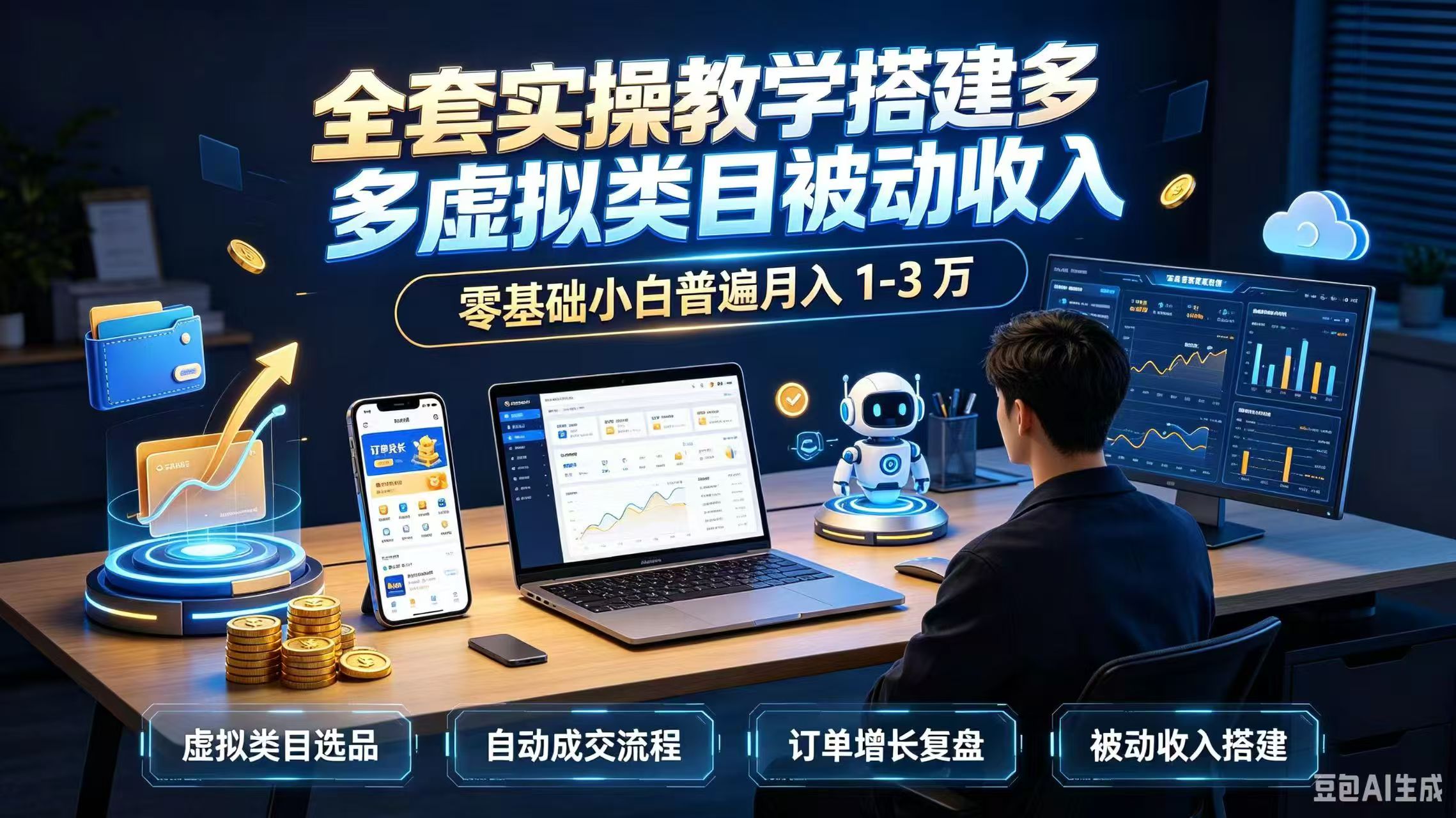 全套实操教学搭建多多虚拟类目被动收入，零基础小白普遍月入 1-3 万 - 严选资源大全