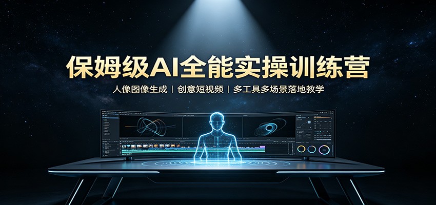 保姆级AI全能实操训练营：人像图像生成，创意短视频，多工具多场景落地教学 - 严选资源大全
