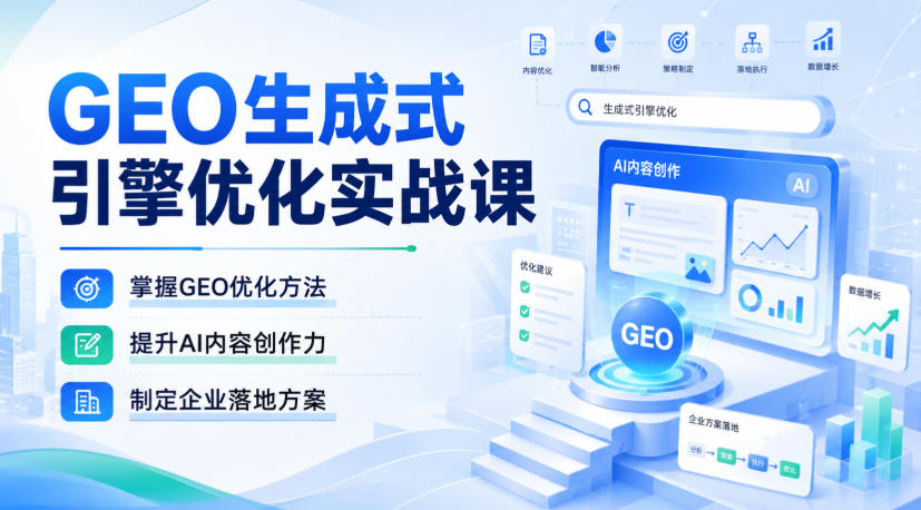 GEO生成式引擎优化实战课，掌握GEO优化方法，提升AI内容创作力，制定企业落地方案 - 严选资源大全