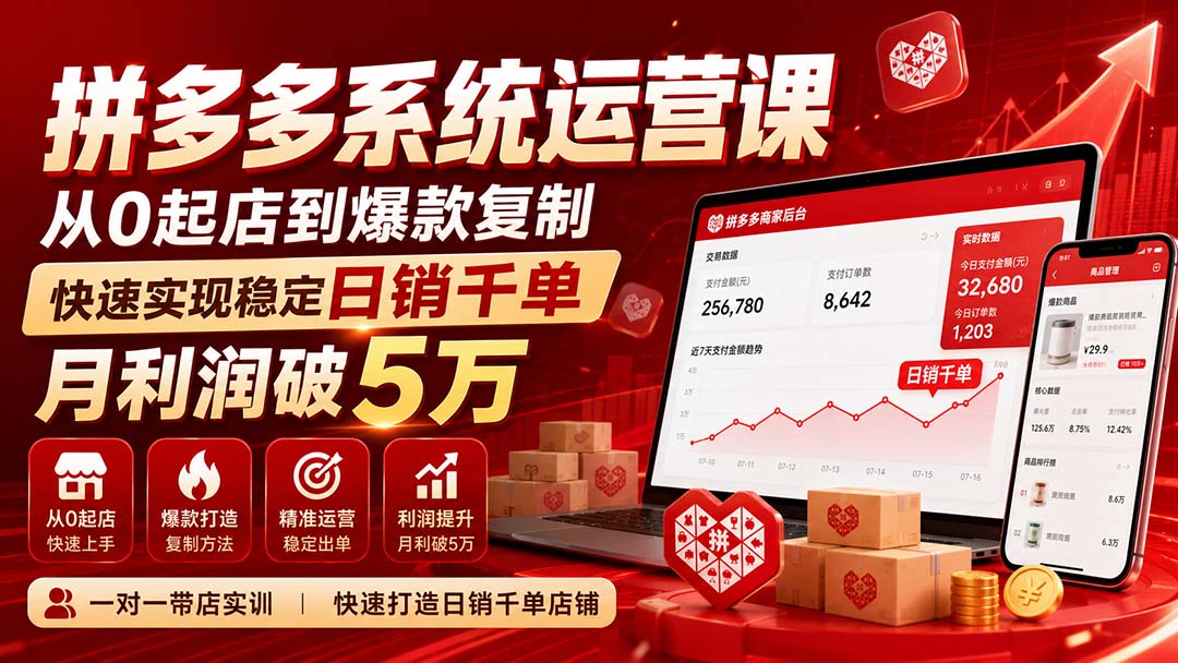 拼多多系统运营课(更新8月 - 严选资源大全