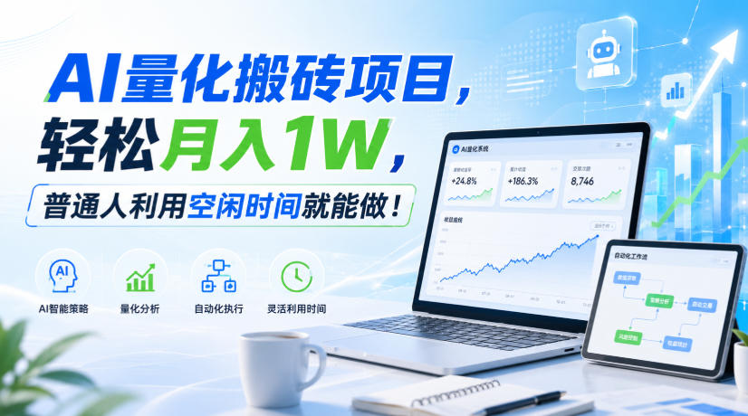 AI量化搬砖项目，轻松月入1W，普通人利用空闲时间就能做！【揭秘】 - 严选资源大全