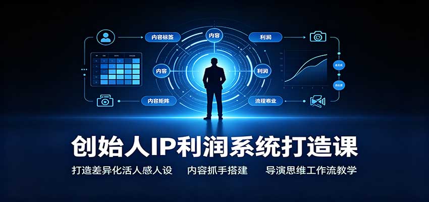 创始人IP利润系统打造课：打造差异化活人感人设，内容抓手搭建，导演思维工作流教学 - 严选资源大全