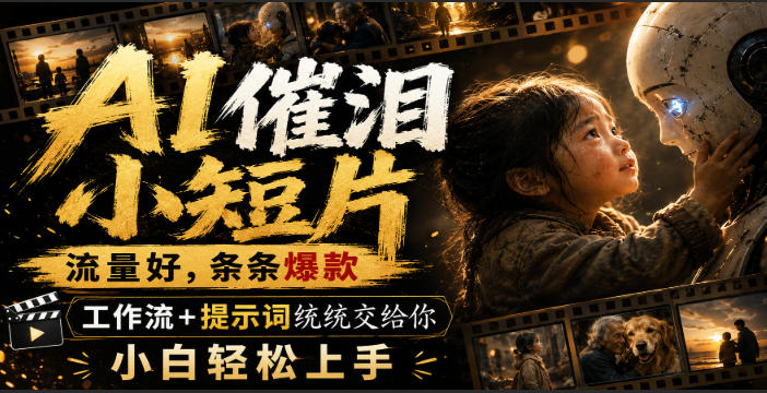 AI催泪小短片，流量好，条条爆款，工作流+提示词统统交给你，小白轻松上手 - 严选资源大全
