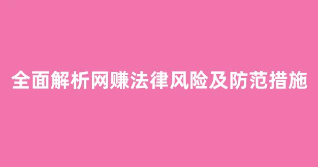 全面解析网赚法律风险及防范措施 - 严选资源大全