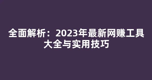 全面解析：2023年最新网赚工具大全与实用技巧 - 严选资源大全