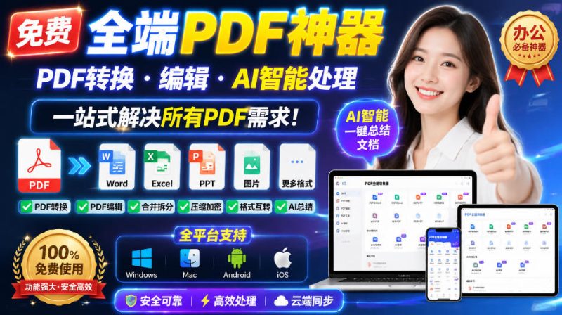 免费全端PDF神器，PDF转换·编辑·AI智能处理，一站式解决所有PDF需求! - 严选资源大全 - 严选资源大全