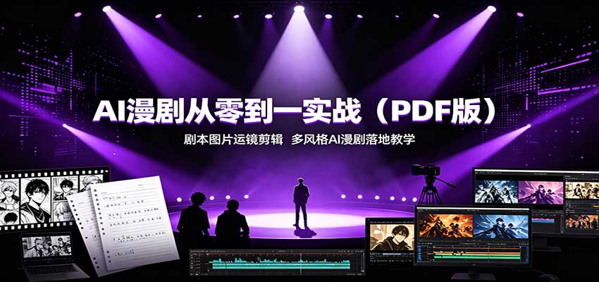 AI漫剧从零到一实战(PDF版)：剧本图片运镜剪辑，多风格AI漫剧落地教学 - 严选资源大全