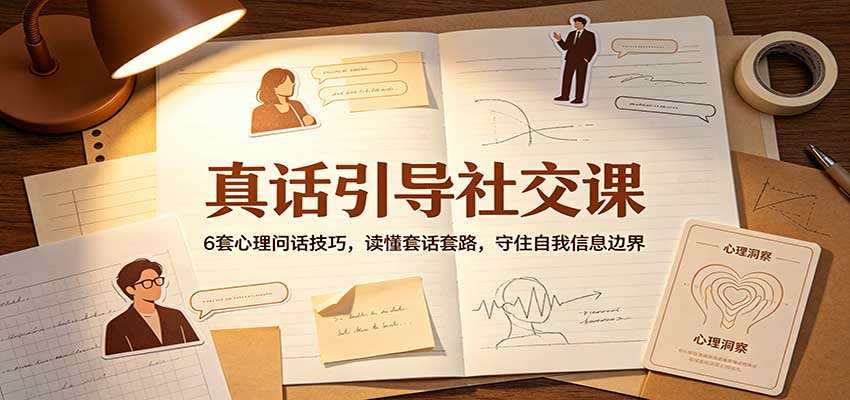 真话引导社交课：6套心理问话技巧，读懂套话套路，守住自我信息边界 - 严选资源大全