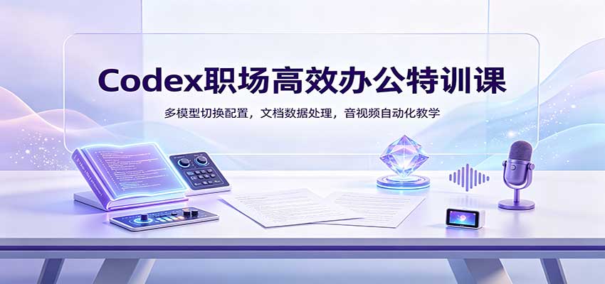 Codex职场高效办公特训课：多模型切换配置，文档数据处理，音视频自动化教学 - 严选资源大全