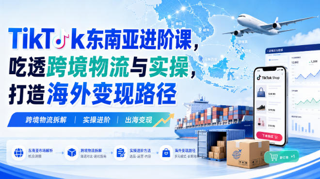 TikTok东南亚进阶课，吃透跨境物流与实操，打造海外变现路径 - 严选资源大全