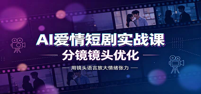 AI爱情短剧实战课：故事剧本创作，分镜镜头优化，智能体提示词 - 严选资源大全