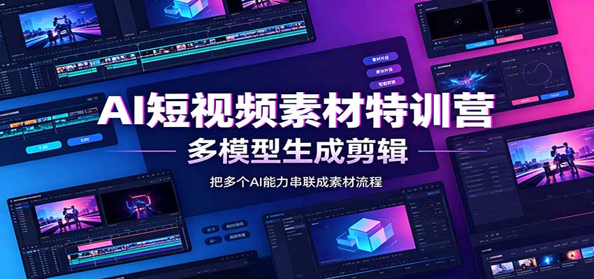 AI短视频素材特训营：Codex本地部署实操，多模型生成剪辑，爆量素材挖掘教学 - 严选资源大全