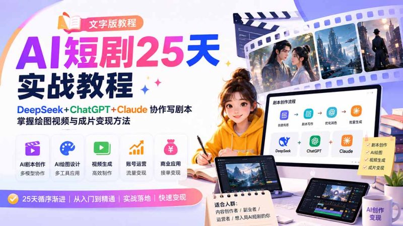 AI短剧25天实战教程(文字版教程 - 严选资源大全 - 严选资源大全