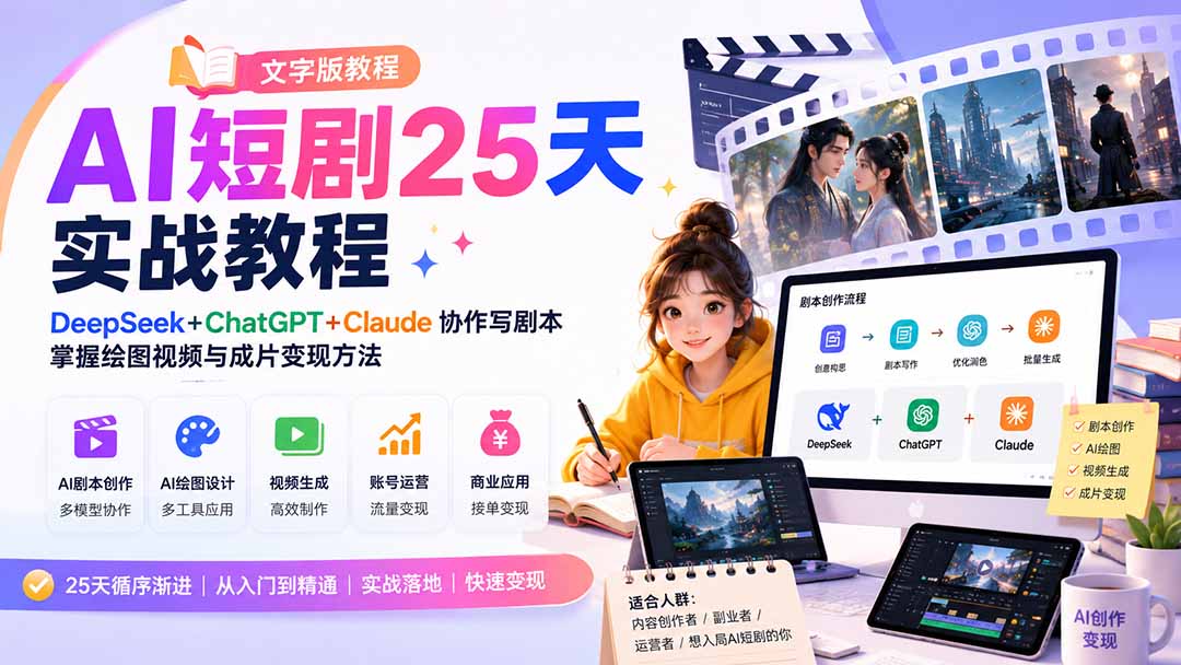 AI短剧25天实战教程(文字版教程 - 严选资源大全