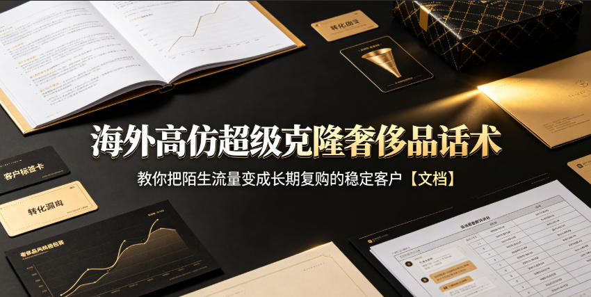 海外高仿超级克隆奢侈品话术，教你把陌生流量变成长期复购的稳定客户【文档】 - 严选资源大全