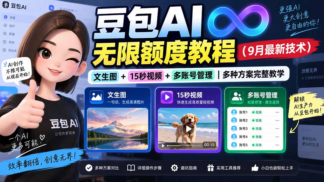 豆包AI无限额度教程(9月最新技术 - 严选资源大全