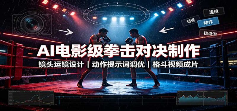 AI电影级拳击对决制作:镜头运镜设计,动作提示词调优,格斗视频成片 - 严选资源大全 - 严选资源大全