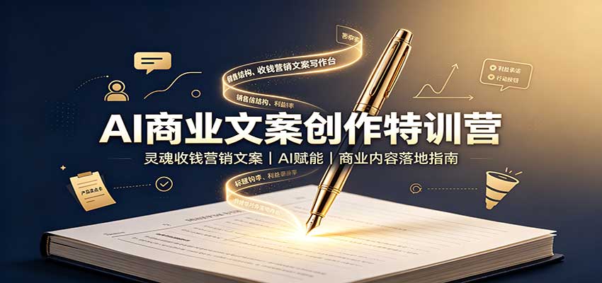 AI商业文案创作特训营：灵魂收钱营销文案，AI赋能，商业内容落地指南 - 严选资源大全