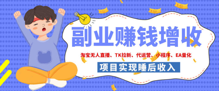 2026年多个真实落地副业项目，手把手带你搭建被动收入管道(淘宝无人直播、海外TK拉新、最新最全代运营、CSGO饰品交易、EA黄金量化、去水印小程序……)【揭秘】 - 严选资源大全