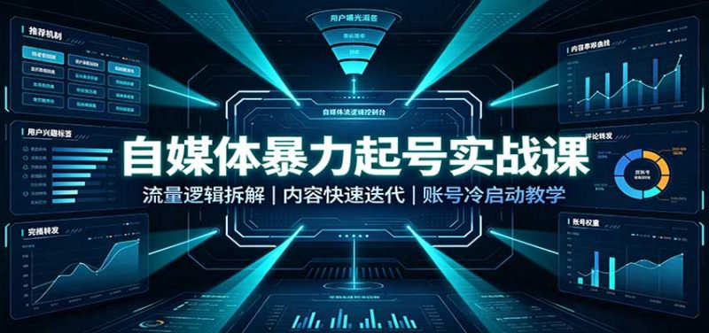自媒体暴力起号实战课:流量逻辑拆解,内容快速迭代,账号冷启动教学 - 严选资源大全 - 严选资源大全