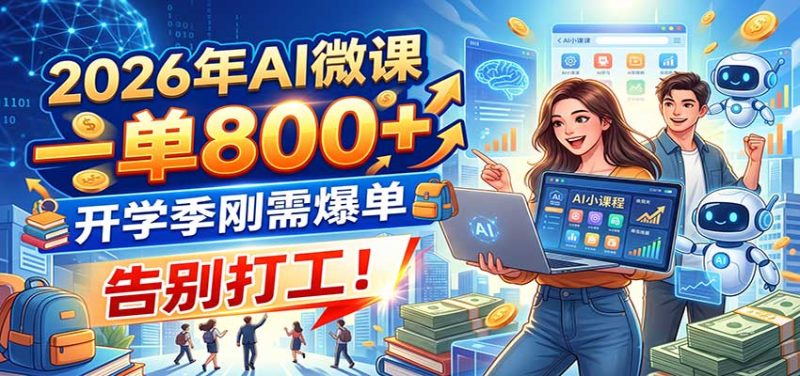 2026年AI微课，一单800+，开学季刚需爆单，告别打工！ - 严选资源大全 - 严选资源大全