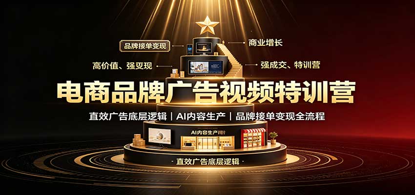 电商品牌广告视频特训：直效广告底层逻辑，AI内容生产，品牌接单变现全流程 - 严选资源大全