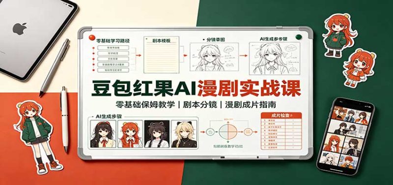豆包红果AI漫剧实战课：零基础保姆教学，剧本分镜，漫剧成片指南 - 严选资源大全 - 严选资源大全