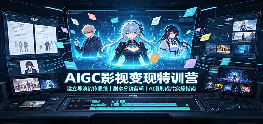 AIGC影视变现特训营：建立导演创作思维，剧本分镜剪辑，AI漫剧成片实操指南 - 严选资源大全